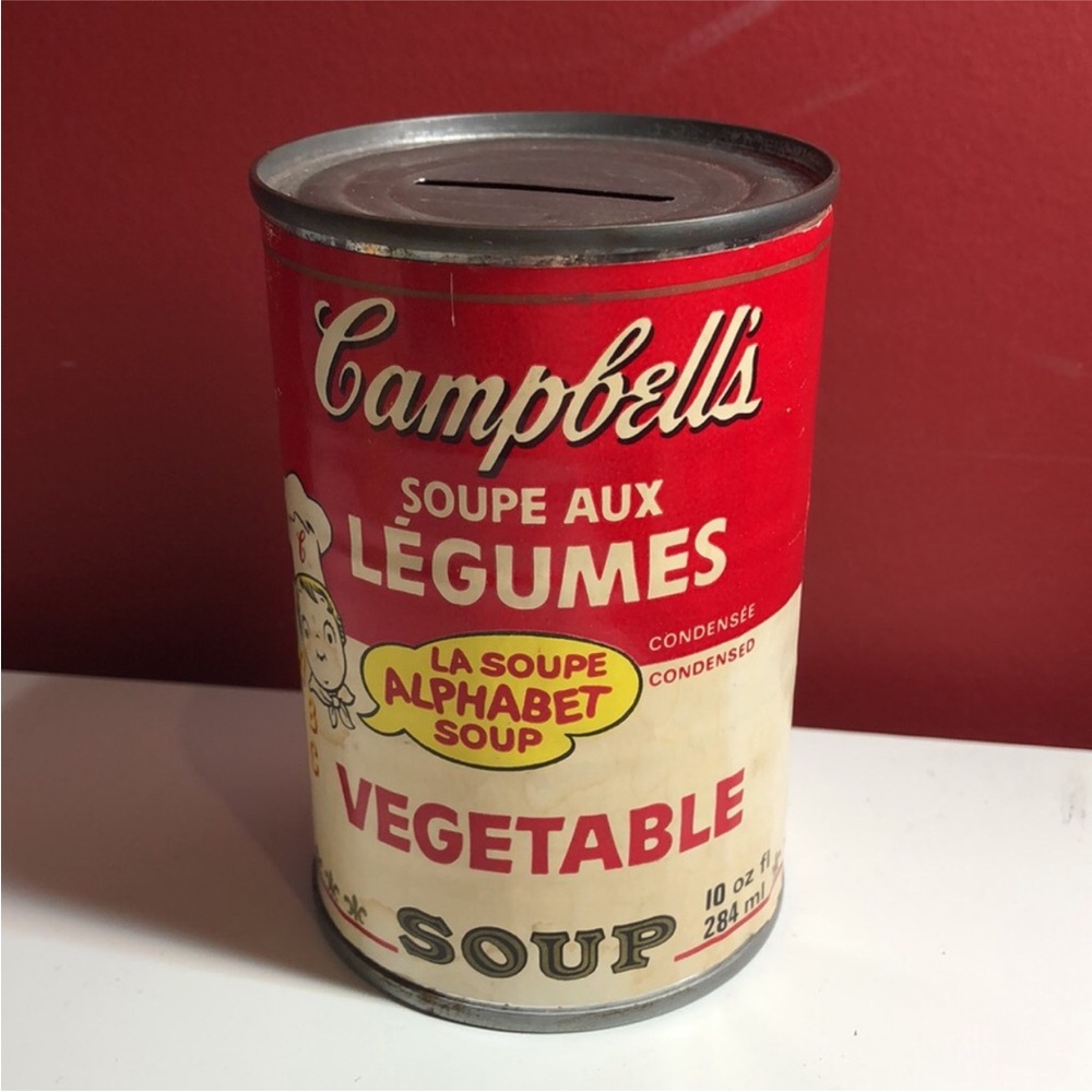 3/$40 Campbell’s Soup Alphabet Soup Can Piggy Bank